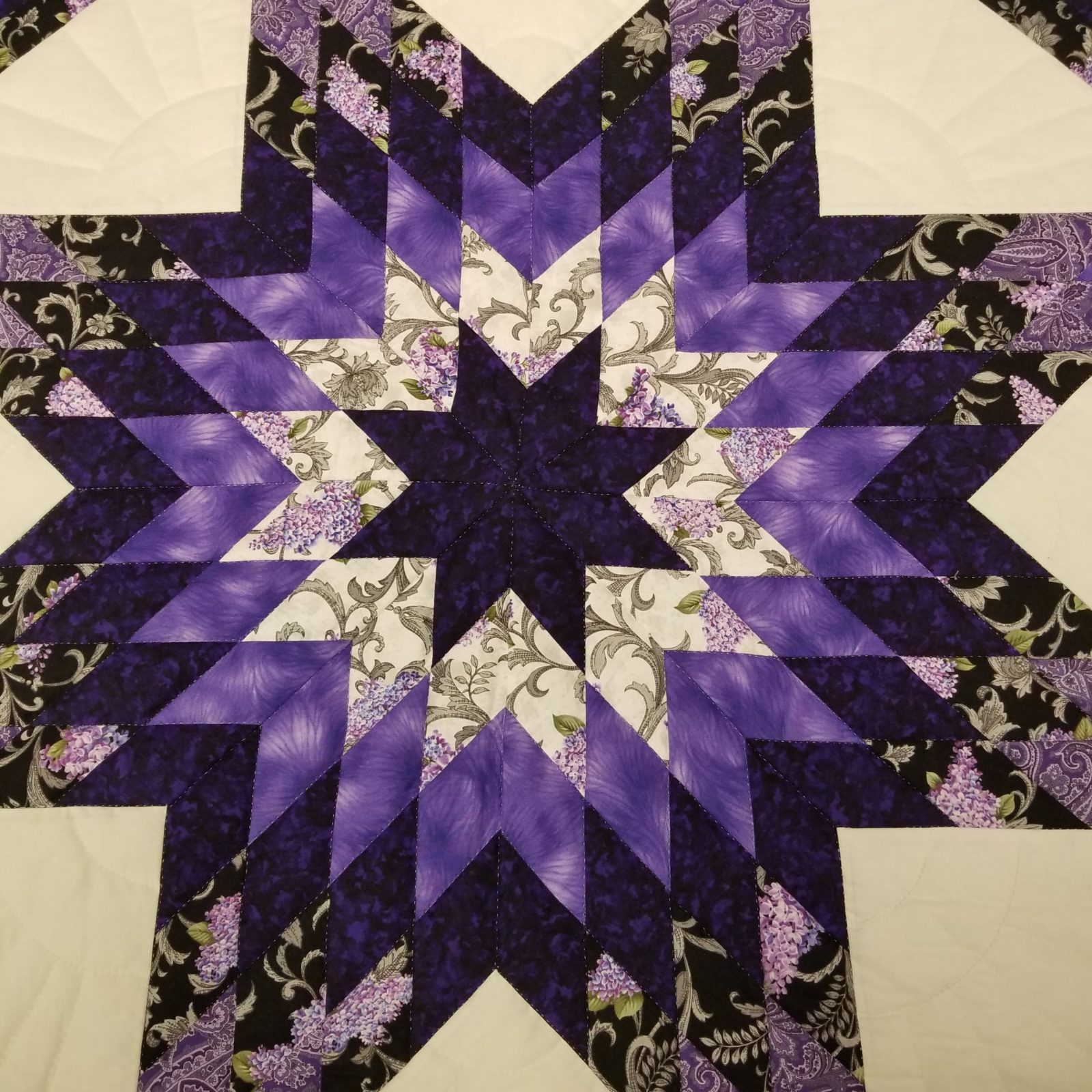 Log Cabin Lone Star Quilt Family Farm Handcrafts Queen