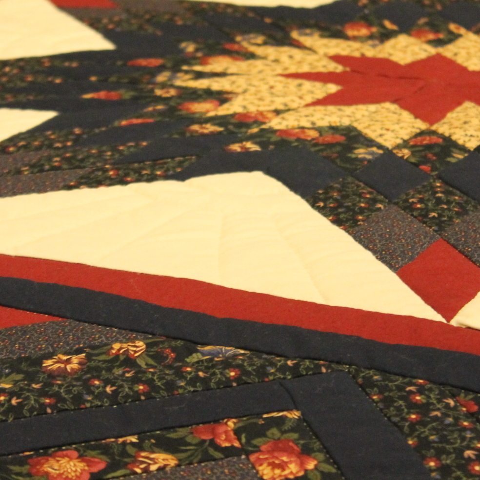 Navy and burgundy quilt - Log Cabin Lone Star Quilt - Family Farm ...