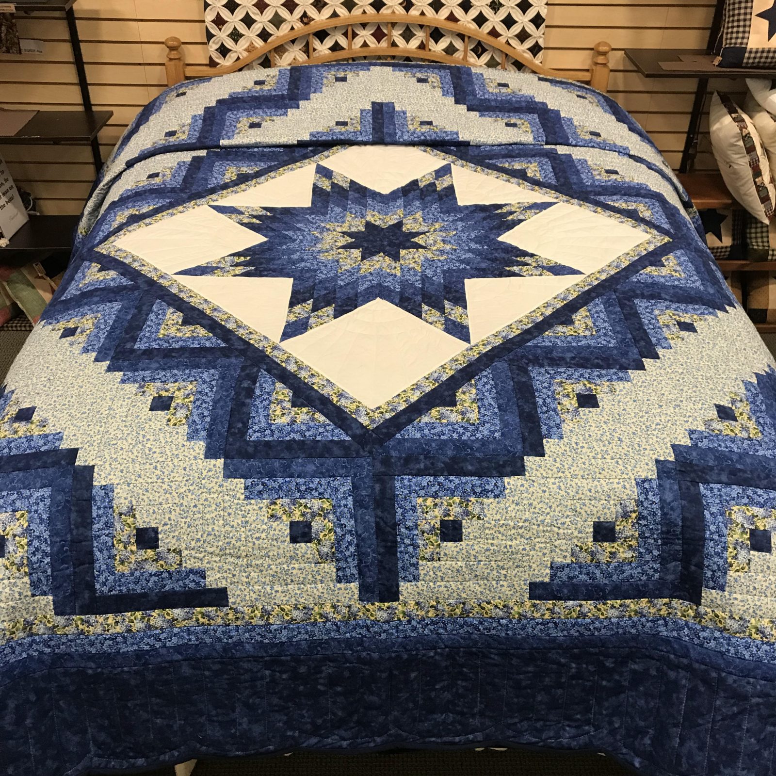 Log Cabin Lone Star Quilt King Family Farm Handcrafts