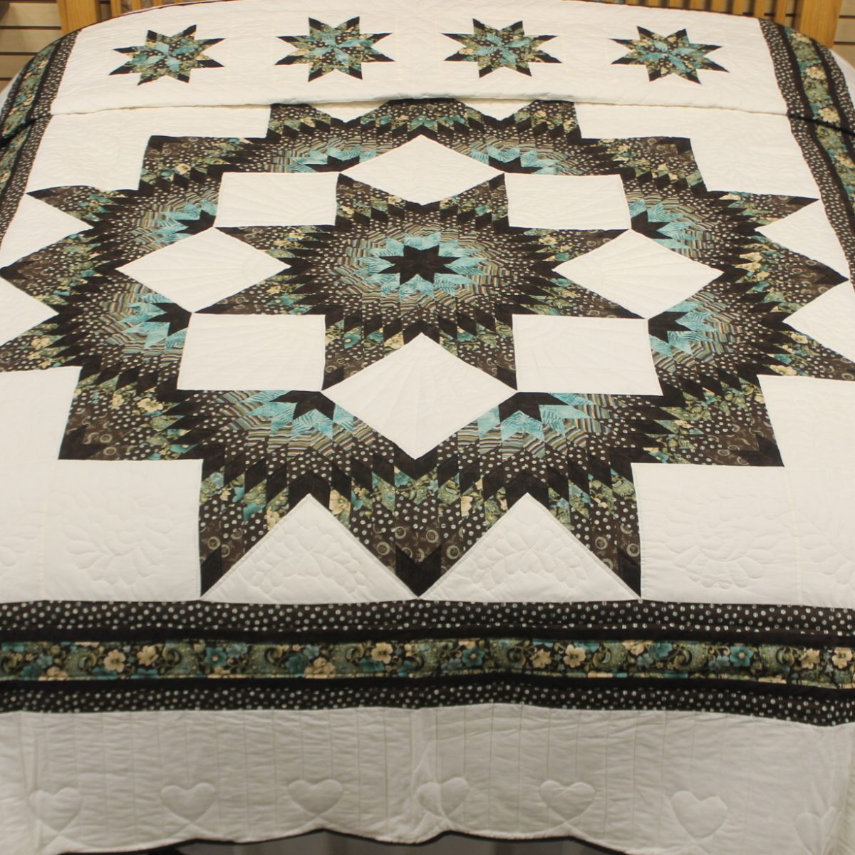 amish-star-quilt-broken-star-quilt-brown-and-teal-quilt-family-farm-quilts-family-farm