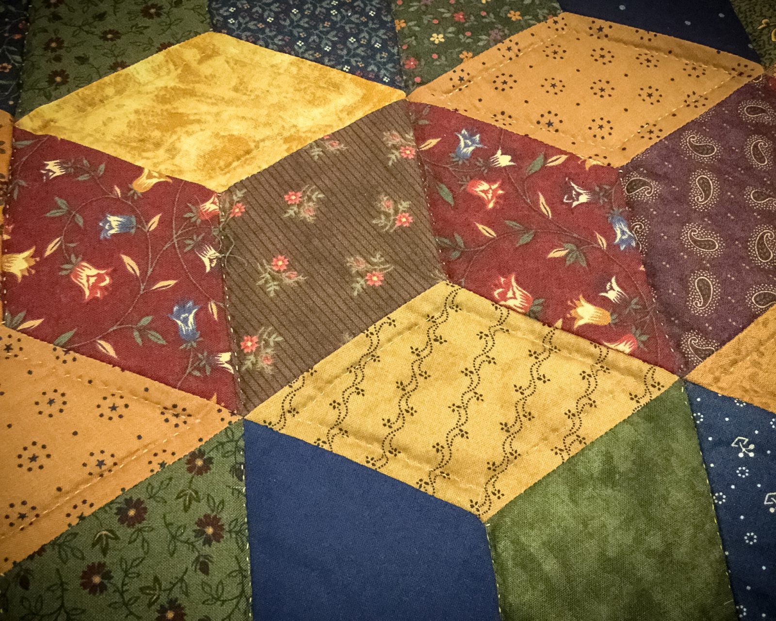 Tumbling Blocks Quilt Pattern Template